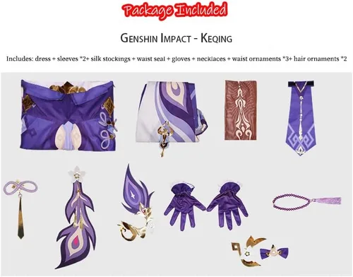 Vista 6 de CR ROLECOS Genshin Impact - Disfraz de cosplay para fiesta de Halloween