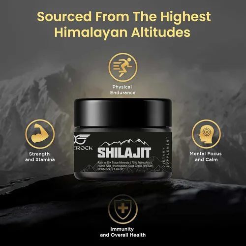 Vista 4 de Shilajit - Resina Shilajit orgánica pura del Himalaya 500 mg de máxima potencia, natural orgánica Shilajit resina con más de 85 oligominerales, 75%