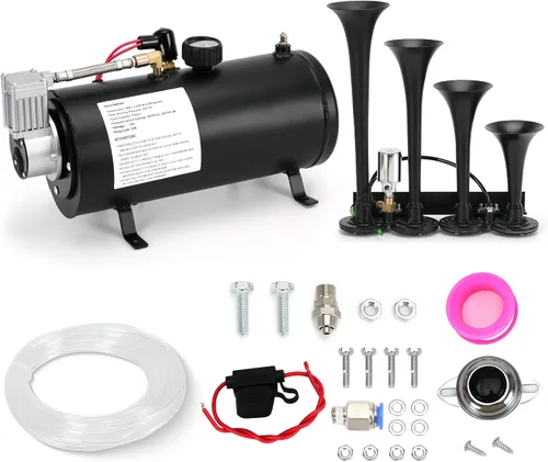 Vista 11 de PTNHZ Bomba de Tanque de Compresor de Aire DC 12V MAX 150PSI con Tanque de 3 Litros 0.8 Galones Para Tren, Camión, Barco, Camioneta, Autocaravana.