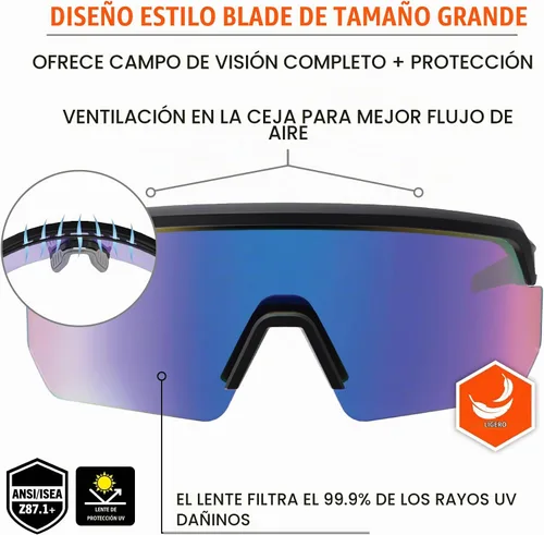 Vista 3 de Skullerz AEGIR Gafas de Seguridad, Gafas de Sol - Lentes Espejados