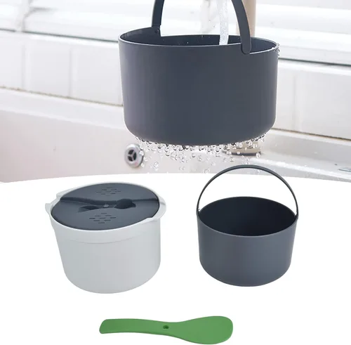 Vista 6 de Olla arrocera para microondas, vaporera para microondas, olla para pasta, 2 L, juego de arrocera para microondas, pasta, papa, verduras, quinua