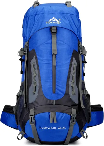 Vista 9 de Mochila de senderismo grande de 70 litros, mochila ligera para hombres y mujeres, al aire libre, gran capacidad, montañismo, impermeable, mochila