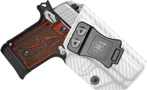 Vista 13 de Funda P238 IWB Kydex Holster Fit: Pistola Sig Sauer P238 - Transporte oculto en la cintura interior - Inclinación ajustable y retención 'Posi-Click