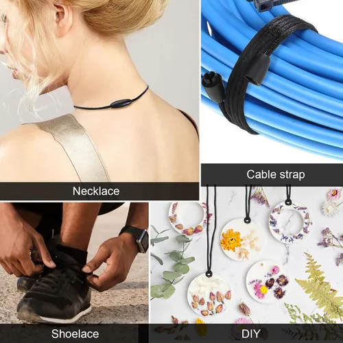 Vista 5 de Libima 48 juegos de cordones de repuesto para collar con cierre separable, color negro