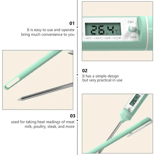 Vista 9 de COHEALI Digital Kitchen Food Thermometer with LED Display for Meat Milk Temperature Measuring Instant Read Electronic Thermometer for Cooking