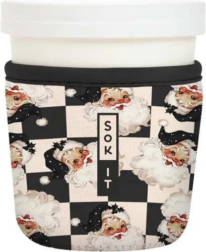 Vista 49 de Sok It IceCreamSok - Funda de neopreno aislada (flores abstractas, pintas de helado cónicas)