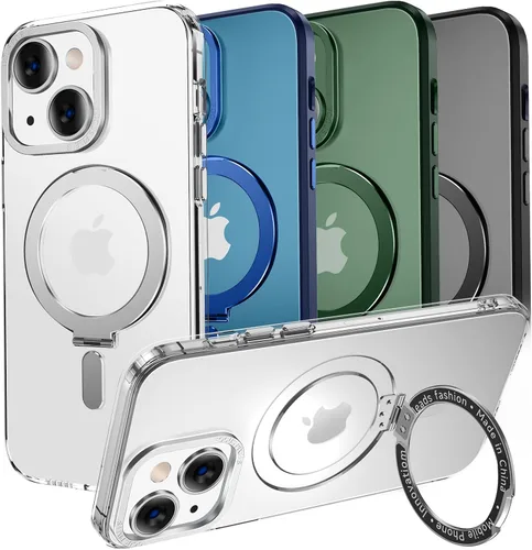 Vista 7 de MAGIC JOHN Funda para iPhone 13/iPhone 14 (6.1 pulgadas) [compatible con Magsafe] [con soporte de metal magnético]