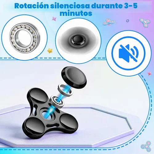 Vista 2 de ATESSON Juguete giratorio para la ansiedad, ultra duradero, de acero inoxidable, de alta velocidad, 3-5 minutos, latón de precisión, de metal