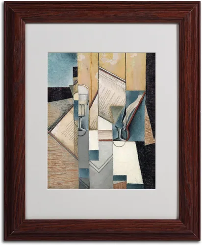 Vista 2 de Trademark Fine Art The Book 1913 - Obra de arte de Juan Gris, marco de madera, 11 x 14 pulgadas