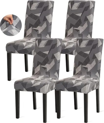 Vista 19 de Sufdari Juego de 2 fundas para sillas de comedor, fundas para sillas de cocina, fundas para sillas Parsons, protectores de sillas de elastano