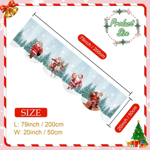 Vista 2 de AerWo Bufandas de mantel de Navidad de 79 x 20 pulgadas, decoraciones de Navidad para chimenea, cubierta de chimenea de Navidad de Papá Noel