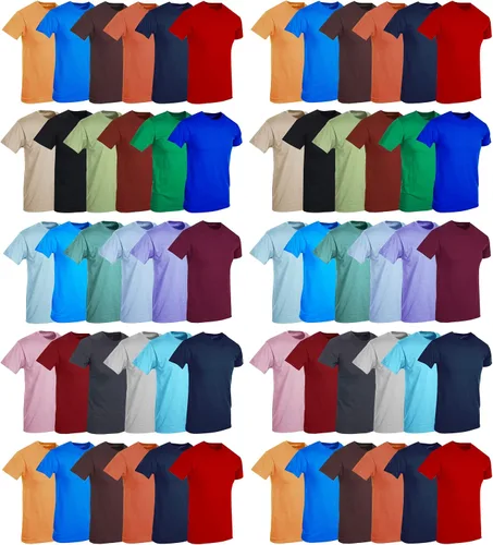 Vista 27 de SOCKS'NBULK Camisetas de manga corta con cuello redondo de algodón para Paquete de 12 variados.