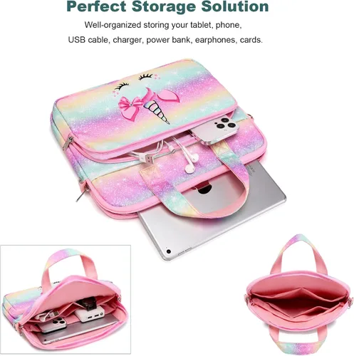 Vista 6 de Funda de transporte para tableta infantil Octsky - Bolsa protectora de 12.5 pulgadas con correa para el hombro, forro suave