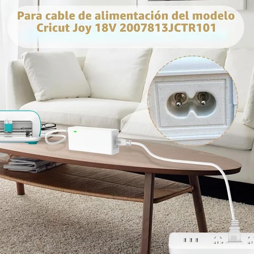 Vista 4 de Cable de alimentación compatible con el cargador Cricut Joy de la cortadora DC18V
