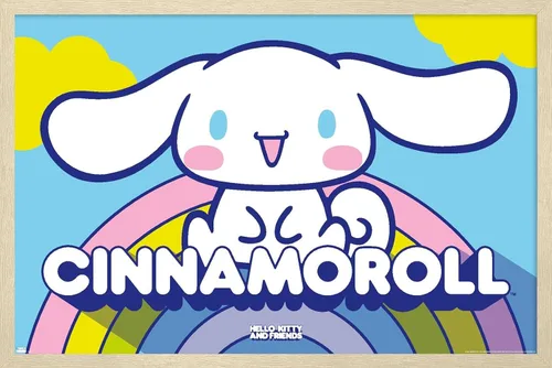 Vista 15 de Hello Kitty and Friends: 22 Over The Rainbow - Póster de pared de Cinnamoroll, 22.4 pulgadas de largo x 14.7 pulgadas de ancho, versión enmarcada