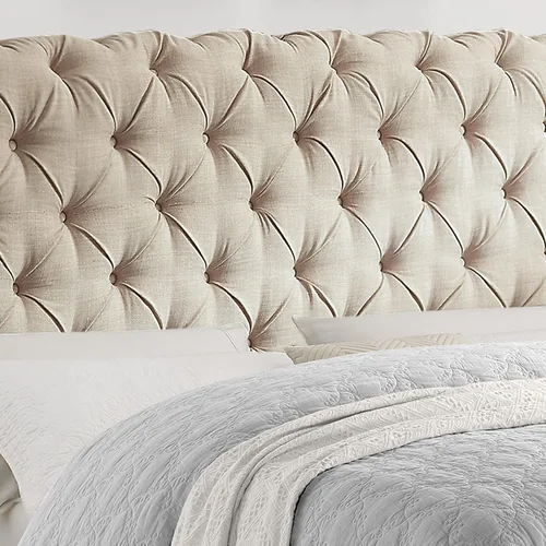 Vista 5 de Rosevera Gideon - Marco de cama tapizado de tela con cabecera ajustable, estilo Chesterfield, soporte de listones de madera, fácil montaje