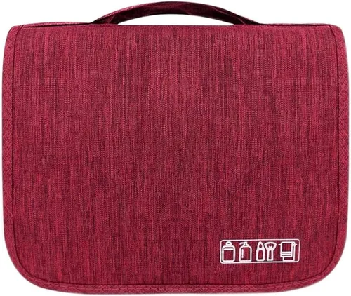 Vista 9 de Sechunk Neceser de maquillaje resistente al agua, bolsa de cosméticos organizador de viaje para accesorios, bolsa de viaje con gancho para colgar