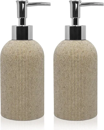 Vista 9 de Dispensador de jabón de manos para encimera de baño y cocina, juego de dispensadores de jabón y loción de resina de 10 onzas con bomba de plástico a