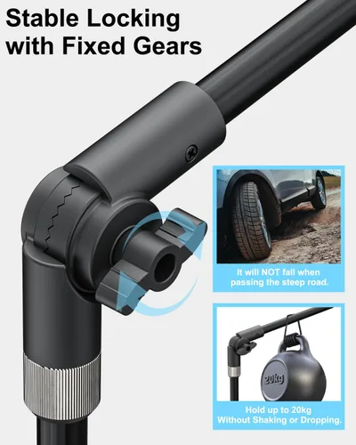 Vista 6 de Soporte antirrobo para tablet de asiento de coche o camión, soporte de seguridad resistente para tableta de piso de automóvil con brazo plegable