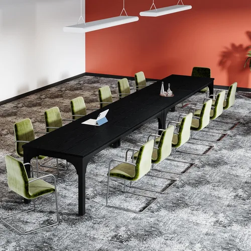 Vista 12 de Mesa de conferencias de 6.56 pies, mesa de seminario rectangular grande súper resistente para 8 personas, mesas largas de negocios, 1 unidad
