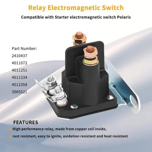 Vista 3 de Relé solenoide de arranque 2410437 compatible con Polaris ATP 330 500 Magnum 330 Scrambler 500 Sportsman 400 600 700 800 Trail Boss 330 2005 Ranger