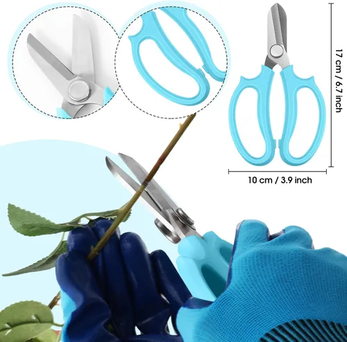 Vista 4 de Kit de arreglo floral WILLBOND, herramienta para pelar espinas de rosas de San Valentín, tijeras de poda de jardín, tijeras, removedor de espinas