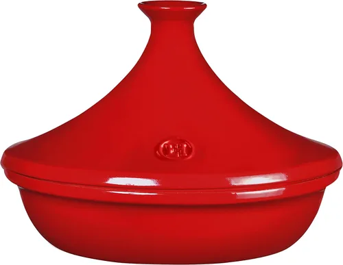 Vista 8 de Emile Henry Made In France Tajín con diseño de llama, 2.1 cuartos de galón, color Borgoña
