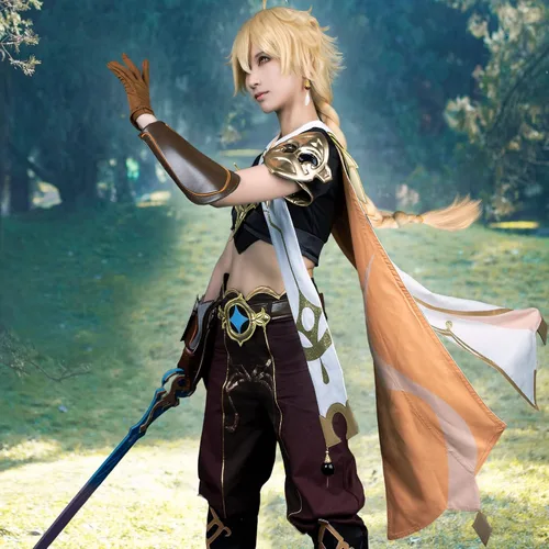 Vista 2 de CosFantasy Genshin Impact Cosplay Jacquard Upgrade Ver Ganyu Aether Zhongli Hu Tao Klee Cosplay