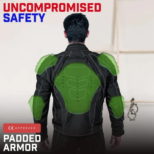 Vista 6 de WICKED STOCK Chaqueta de motocicleta para hombre, motociclismo, deportes de potencia, equipo de equitación, motocross, carreras, aventura