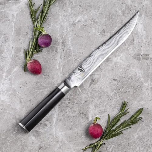 Vista 3 de Shun Cuchillo clásico de 8 pulgadas, acero inoxidable hecho a mano en Japón, DM0703