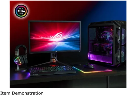 Vista 5 de ASUS ROG Balteus - Alfombrilla de mouse RGB para juegos - Puerto USB Iluminación RGB Aura Sync Superficie dura microtexturizada optimizada