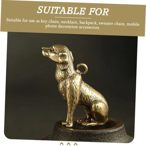 Vista 7 de Llavero de perro Feng Shui Animal Escultura de Perro Vintage Dijes de Perro Chino Feng Shui Figuritas Coleccionables de Animales Figura del Zodiaco