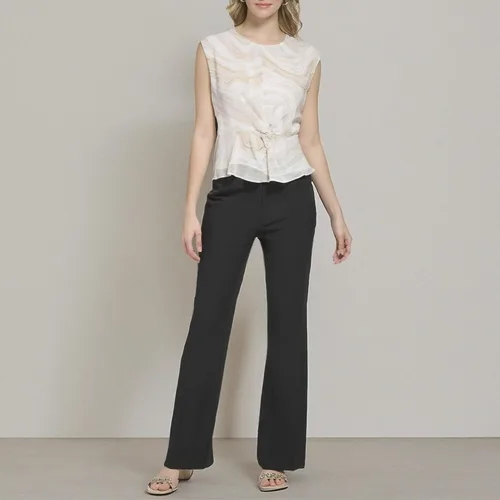 Vista 5 de Calvin Klein Women's Loose Fitted Poly Chiffon Sleeveless Twist Detail Blouse