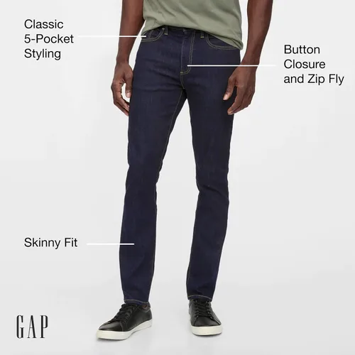 Vista 3 de GAP Men's Soft Wear Stretch Skinny Fit Denim Jeans