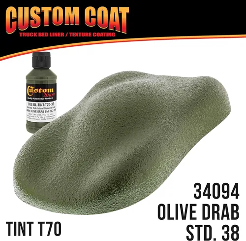 Vista 2 de Revestimiento Personalizado Color Estándar Federal # 34094 Olive Drab T70 Forro de Cama de Camión de Uretano en Aerosol, Kit de 2 Galones