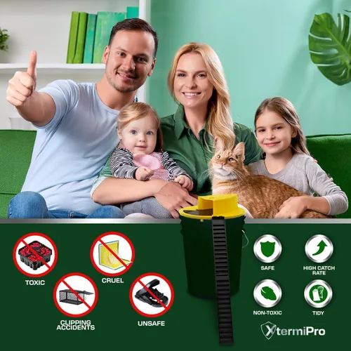 Vista 7 de Trampa de cubo para ratones, paquete de 3, trampa de cubo para ratones y ratas, captura múltiple, trampa para ratones de 5 galones de reinicio