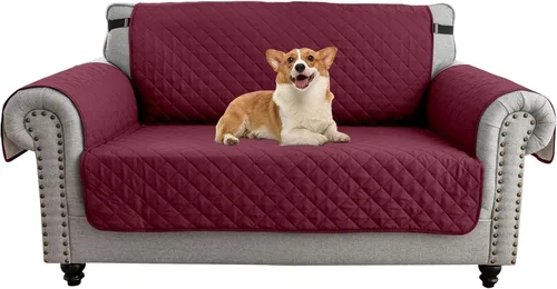 Vista 48 de UNBBRRL Funda de sofá reversible para perros y gatos, funda impermeable para muebles para mascotas y niños, protector de sofá con correas elásticas