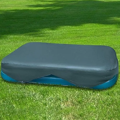 Vista 2 de El juego húmedo cubierta rectangular para piscina. Se adapta a 103 in x 69 in. 120 in x 72 in. 20 in con lazos de cuerda.