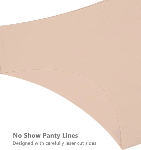 Vista 5 de SHARICCA Bragas de Bikini sin Costuras para Mujer, de Corte Descarado, Invisibles, Transpirables, Suave, Elásticas, Ropa Interior, Paquete Múltiple