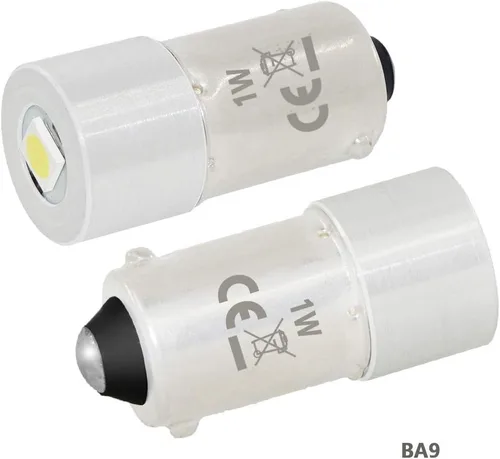 Vista 5 de BA9s Base LED Bulbs1W 3v BA9 LED antorcha mini lámpara de cabeza bombilla linterna 2 celdas C y D (blanco frío, 2 celdas C y D 3V)
