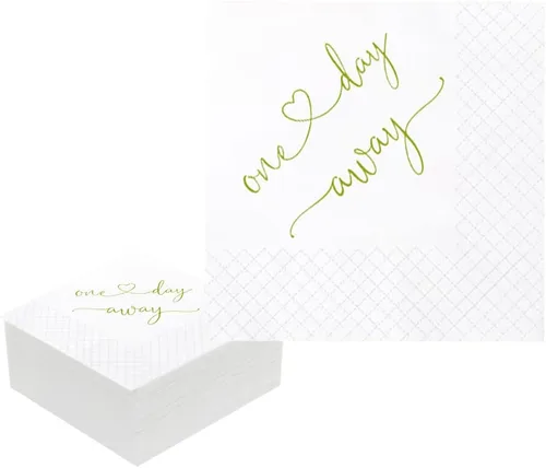 Vista 14 de Servilletas de cóctel de cena de ensayo de un día, suministros de fiesta de un día en papel servilletas desechables a granel para decoración de mesa