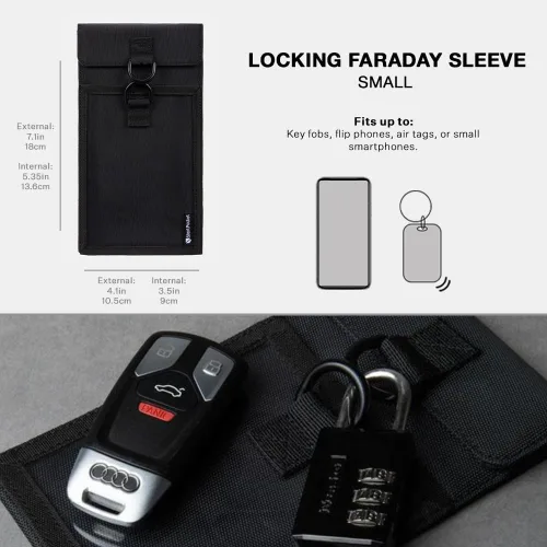 Vista 8 de SLNT Faraday - Funda para teléfono – Bloquea la etiqueta hacia fuera bolsa