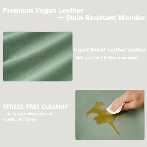 Vista 4 de Funda de cuero vegano para cambiador, 31 x 16 pulgadas, impermeable, lavable, extragruesa, portátil y antideslizante alfombrilla de pañales, se