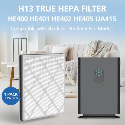 Vista 3 de Filtro de repuesto HE401 para purificador de aire Shark 4 compatible con purificador de aire Shark 4 Fan HE400, HE401C, HE401NP, HE402, HE402AMZ