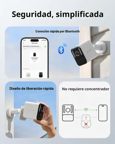 Vista 7 de Anona 4K Solar Security Cameras Wireless Outdoor 24/7 AOV Recording, 4 Pack