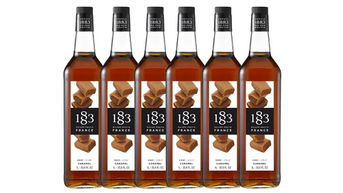 Vista 43 de 1883 Jarabe de Amaretto para bebidas, fabricado en Francia, botella de plástico de 1 litro