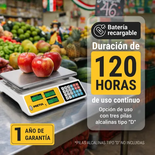 Vista 7 de Báscula electrónica Pretul 88.2 lbs de capacidad multifunción