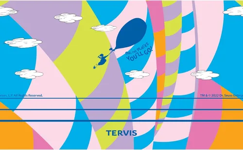 Vista 2 de Tervis Traveler - Vaso aislado de triple pared con aislamiento de Dr. Seuss Oh the Places You'll Go mantiene las bebidas frías y calientes, 20 Acero