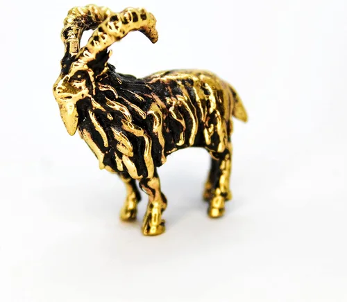 Vista 4 de Figura de cabra Ram Latón Pequeño Animal Figura Aries Zodiaco Miniatura Coleccionable Regalo Pequeño Metal Decorativo Baratija