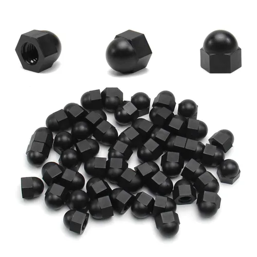 Vista 15 de Tuercas hexagonales de bellota M10, tuercas de cabeza de cúpula de nailon, hexagonales, tuercas decorativas para tornillos, tornillos, tono blanco